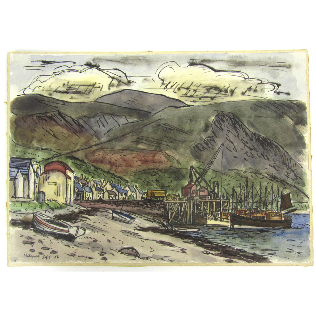 Appraisal: Goodsir Smith Sydney original artworks Ullapool ink and watercolour sketch