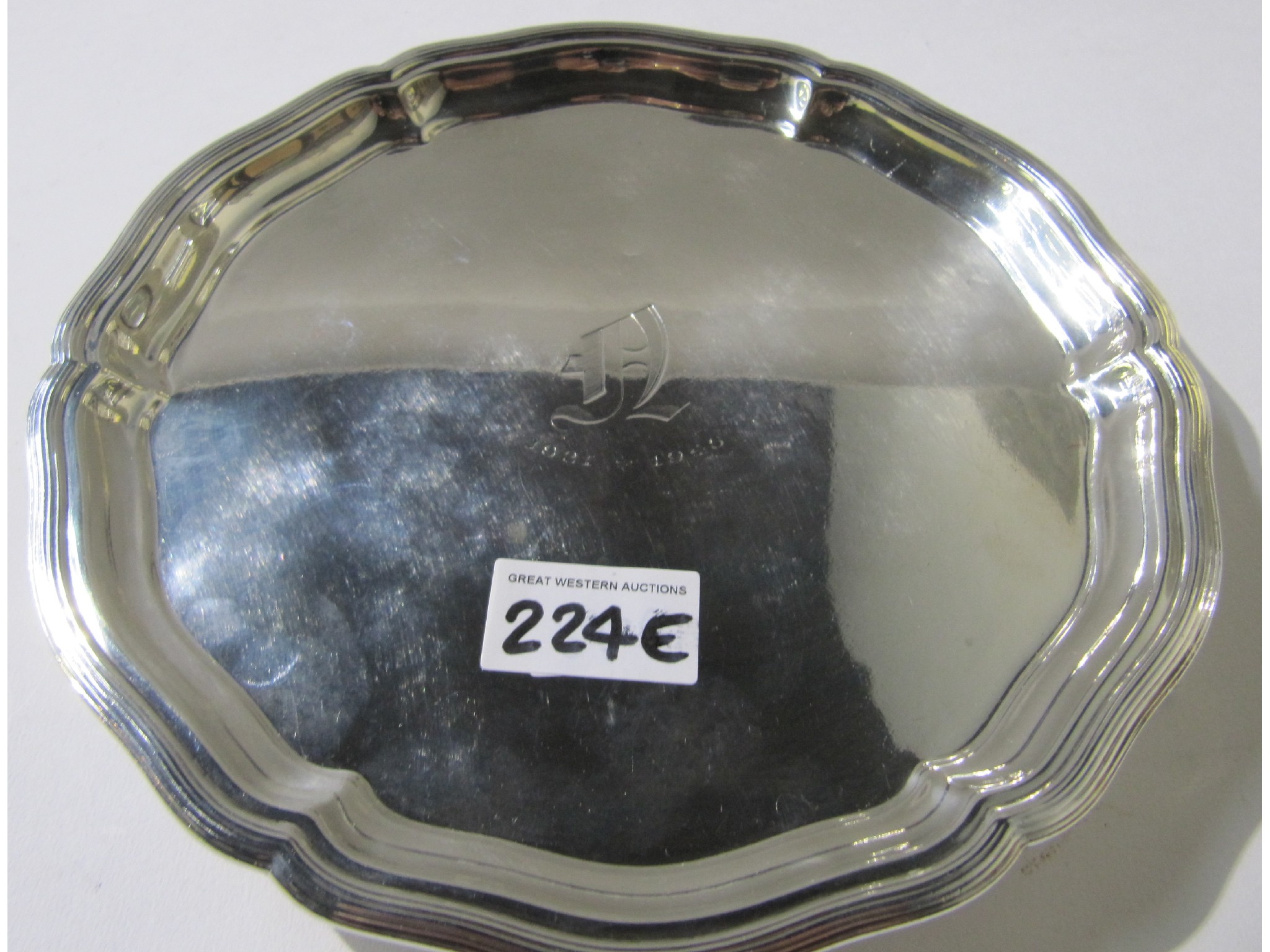 Appraisal: A silver card tray Sheffield