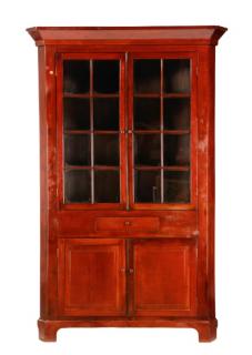 Appraisal: American Chippendale Style Cherry Corner Cabinet American late th early