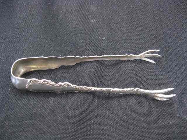 Appraisal: Whiting ''Louis XV'' Sterling Silver Tongs fancy paw end ''