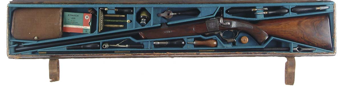 Appraisal: SPECTACULAR CASED ALEXANDER HENRY BEST QUALITY SGL SHOT HUNTING RIFLE