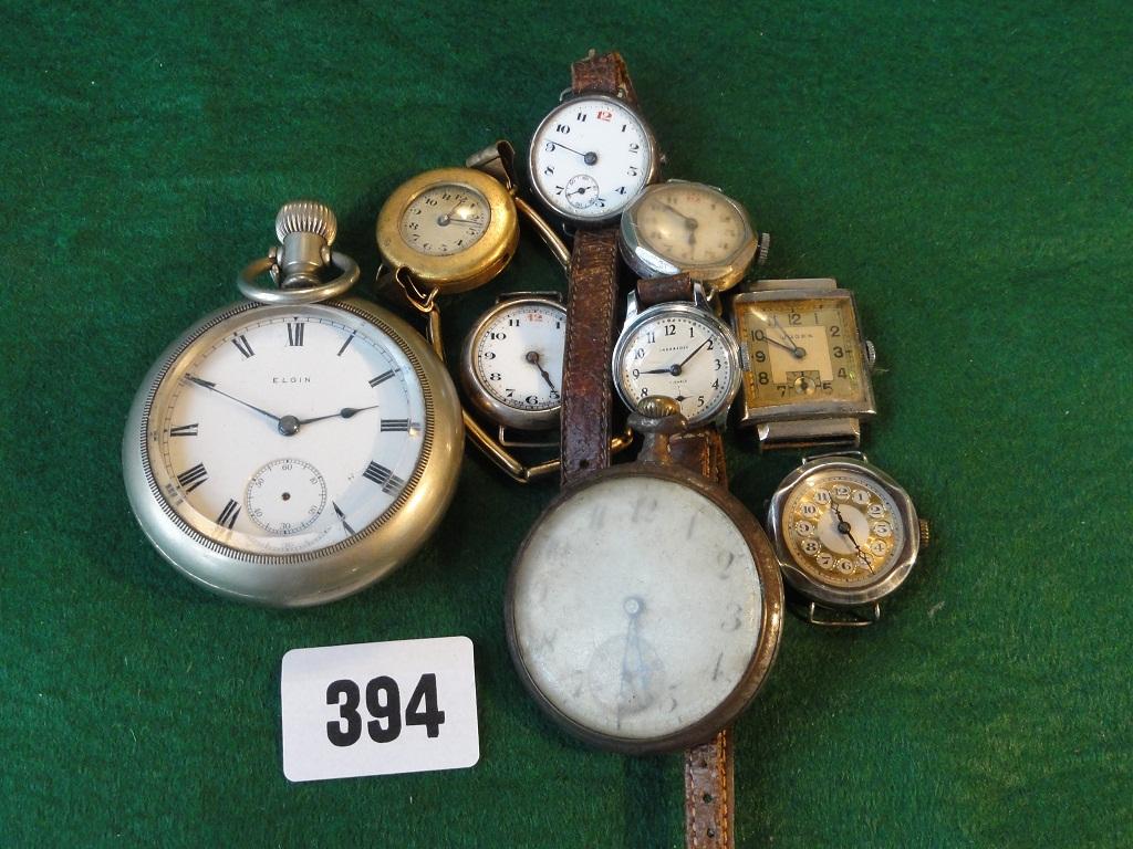 Appraisal: A gentleman's silver metal pocket watch by Elgin together with