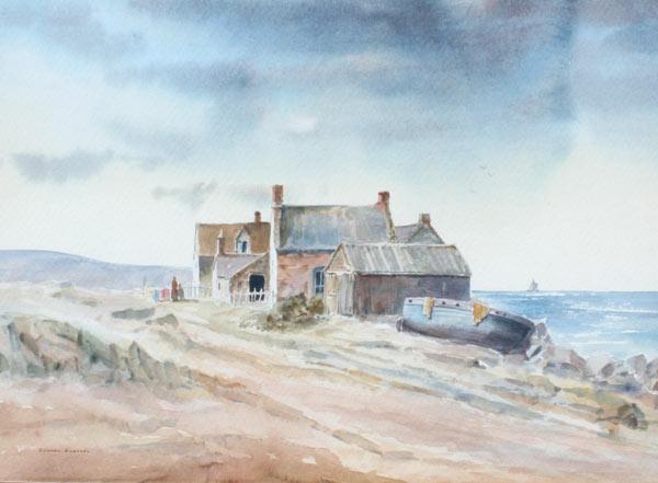 Appraisal: EMERSON Edward English th C Irish Coast Watercolor sight size