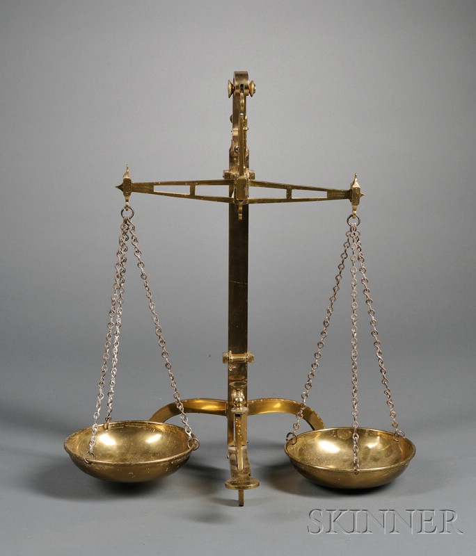 Appraisal: Brass Balance Scale by W T Avery Birmingham on three