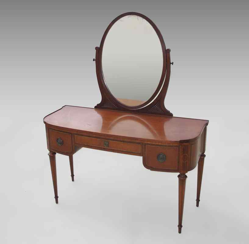 Appraisal: JOHN WIDDICOMB FRENCH STYLE DRESSING TABLE WITH MIRROR A graceful