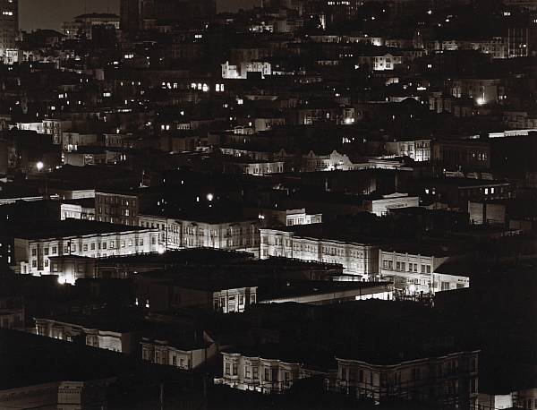 Appraisal: Max Yavno American - Night View from Coit Tower Gelatin