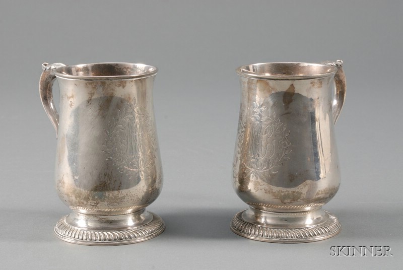 Appraisal: Pair of George III Silver Mugs London Fras Crump maker