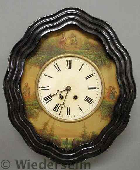 Appraisal: French wall clock late th c with a black frame