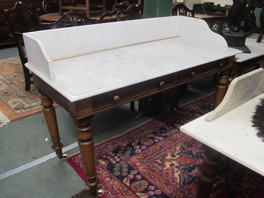 Appraisal: Victorian mahogany wash stand with marble top Provenance The Property