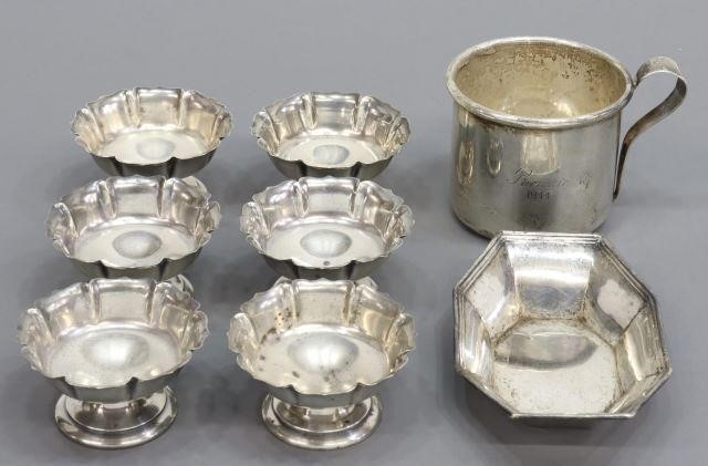 Appraisal: lot of American sterling silver tableware including individual salt cellars