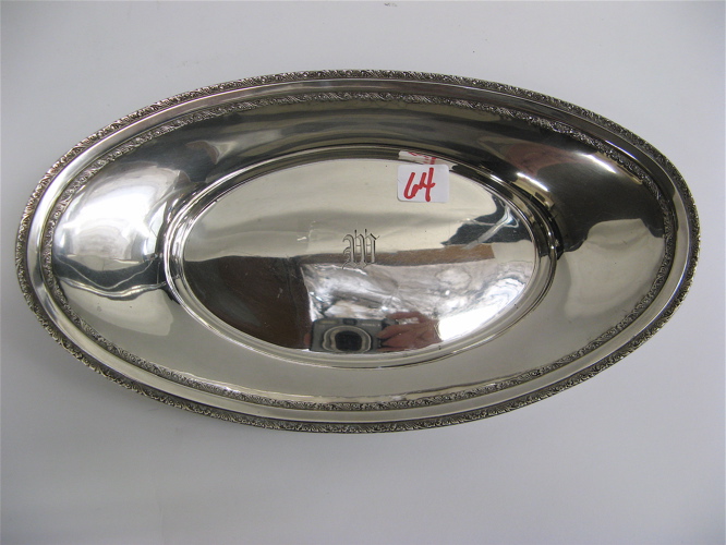 Appraisal: AMERICAN OVAL STERLING SILVER SERVING DISH c - two scrolling