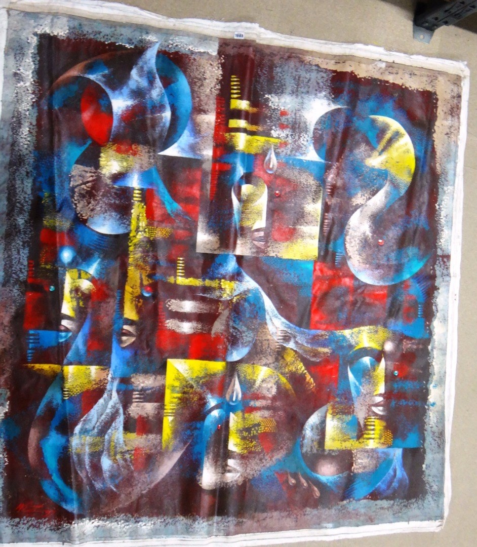 Appraisal: Wisdom Wiz Kudowor b 'Muses of inspiration' acrylic on canvas