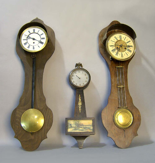 Appraisal: Two wall clocks together with a Gilbert banjo clock