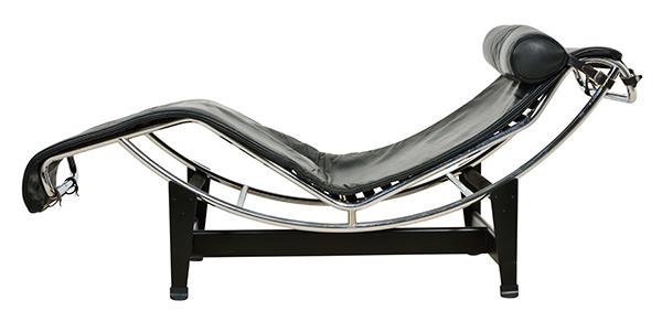 Appraisal: CASSINA LC CHAISE LOUNGE BY LE CORBUSIER c chrome structured