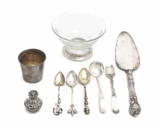 Appraisal: Nine American Sterling Silver Table Articles comprising three demitasse spoons