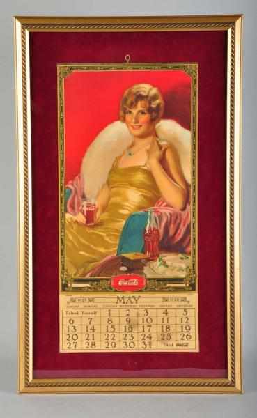 Appraisal: Coca-Cola Calendar Description Nicely framed under glass Pad appears to