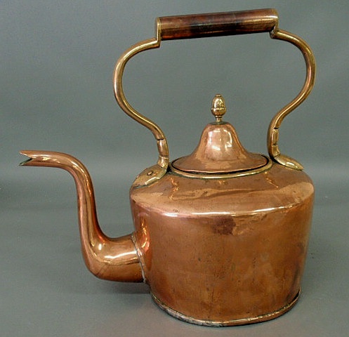 Appraisal: Massive English copper and brass hot water kettle th c