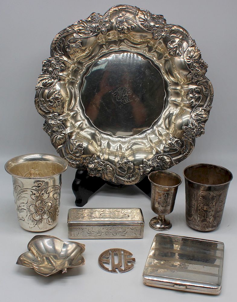 Appraisal: SILVER Assorted American and Continental Silver Includes a monogrammed Art