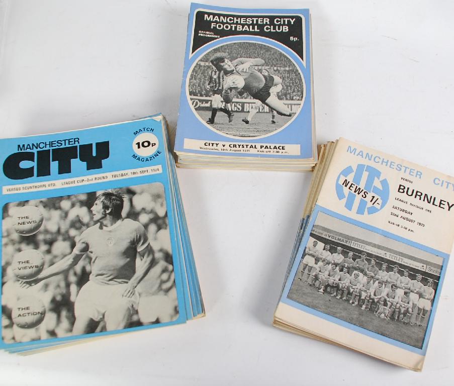 Appraisal: SEASONS OF MANCHESTER CITY HOME PROGRAMMES up to