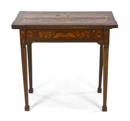 Appraisal: A Dutch Marquetry Games Table having a rectangular top with