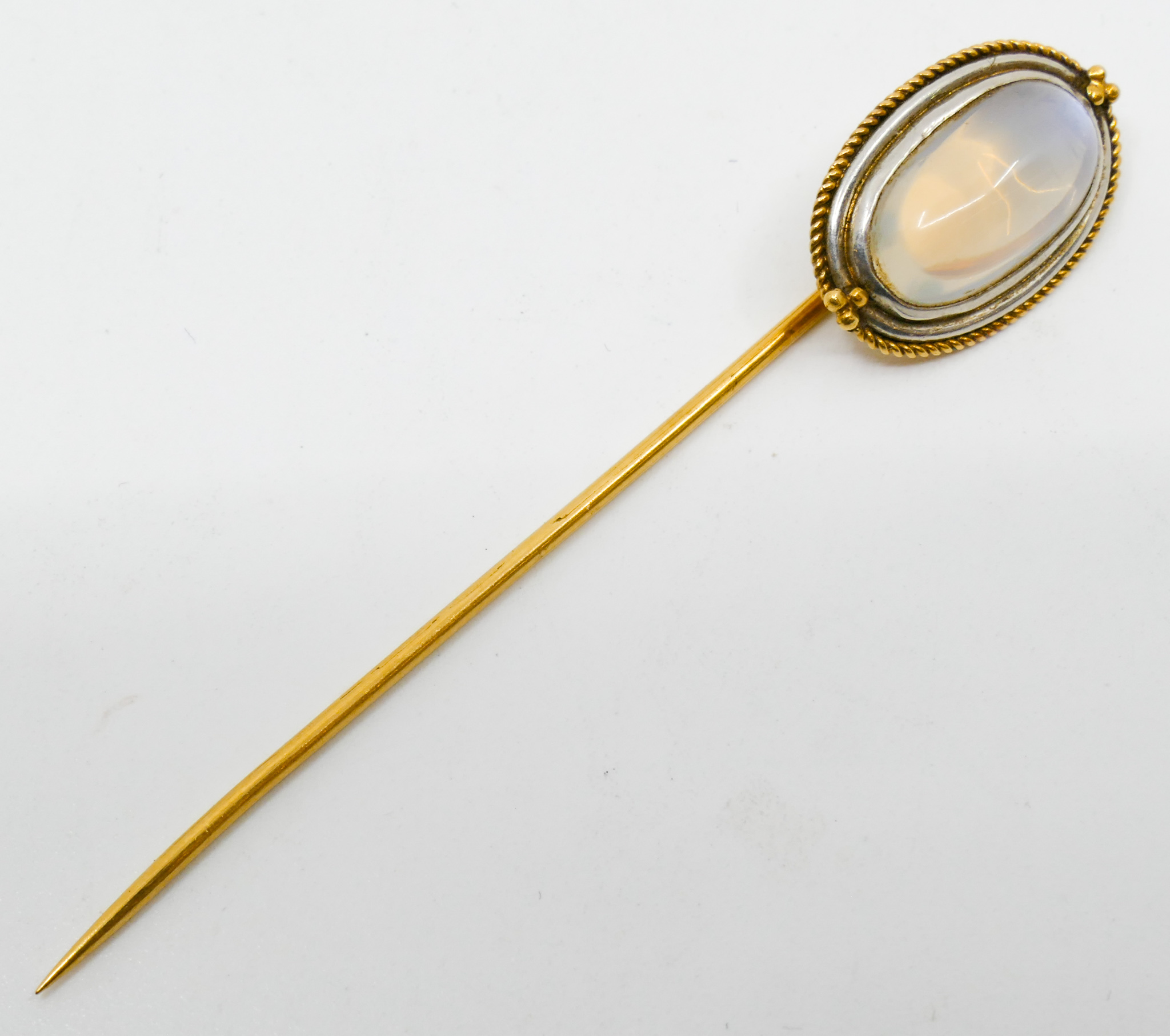 Appraisal: Antique Tiffany Co k Moonstone Stick Pin - Grams