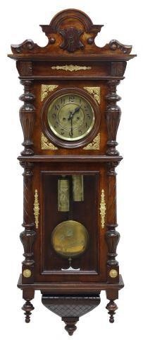 Appraisal: Continental regulator wall clock late th early th c walnut-finish