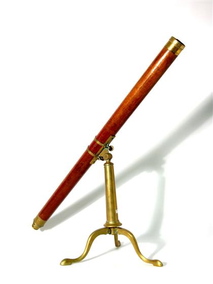 Appraisal: Mahogany and brass table telescope th century Brass ends on