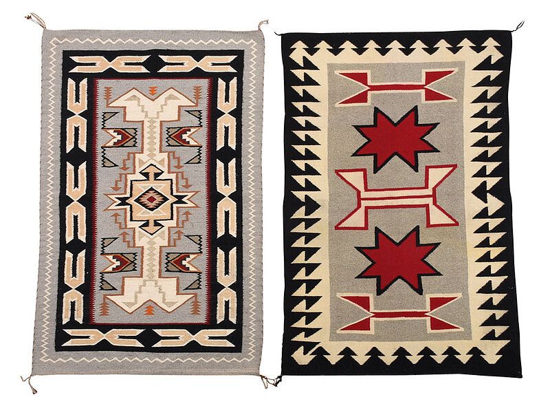 Appraisal: Two Navajo Weavings Ganado style early mid tyh century natural