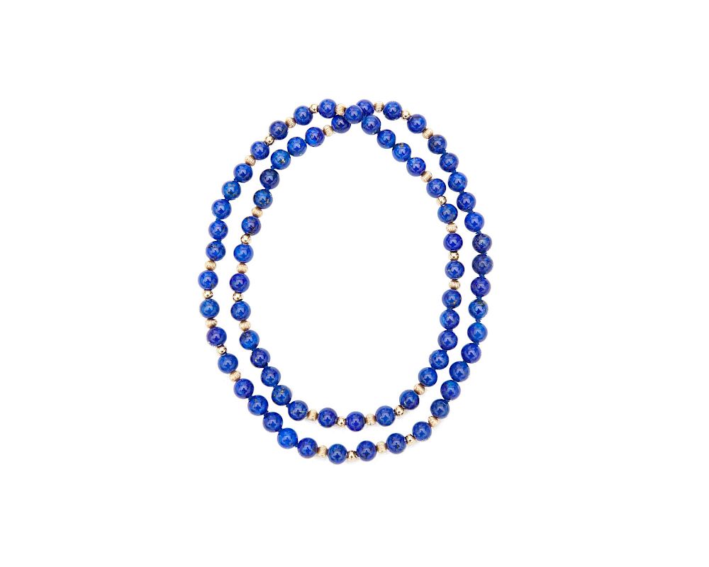 Appraisal: K Gold and Lapis Necklace K Gold and Lapis Necklace