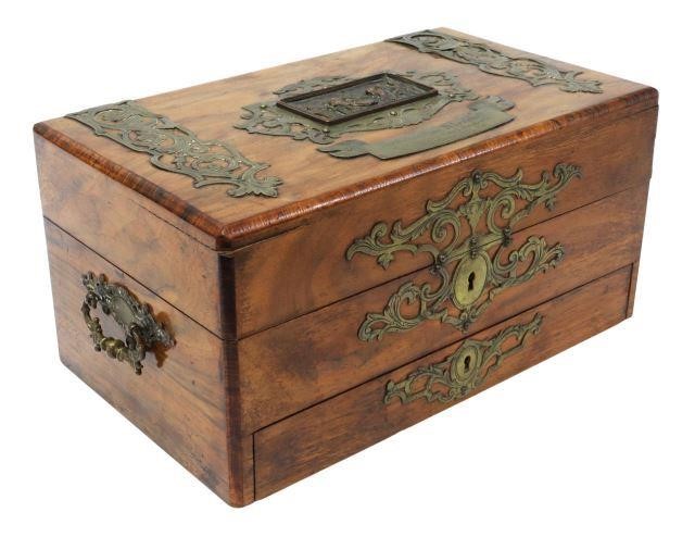 Appraisal: Victorian walnut traveling compendium games box late th c having