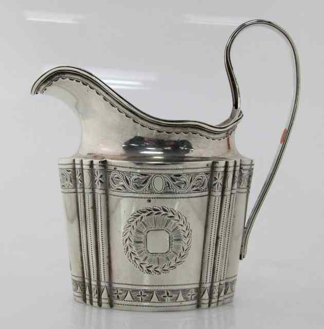 Appraisal: A silver cream jug cancelled marks marked LAO and case