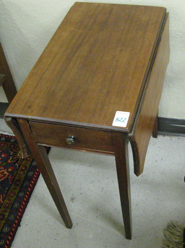 Appraisal: LAMP TABLE AND SEWING STAND The Federal style mahogany lamp