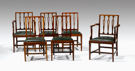 Appraisal: Set of six George III dining chairs th th century