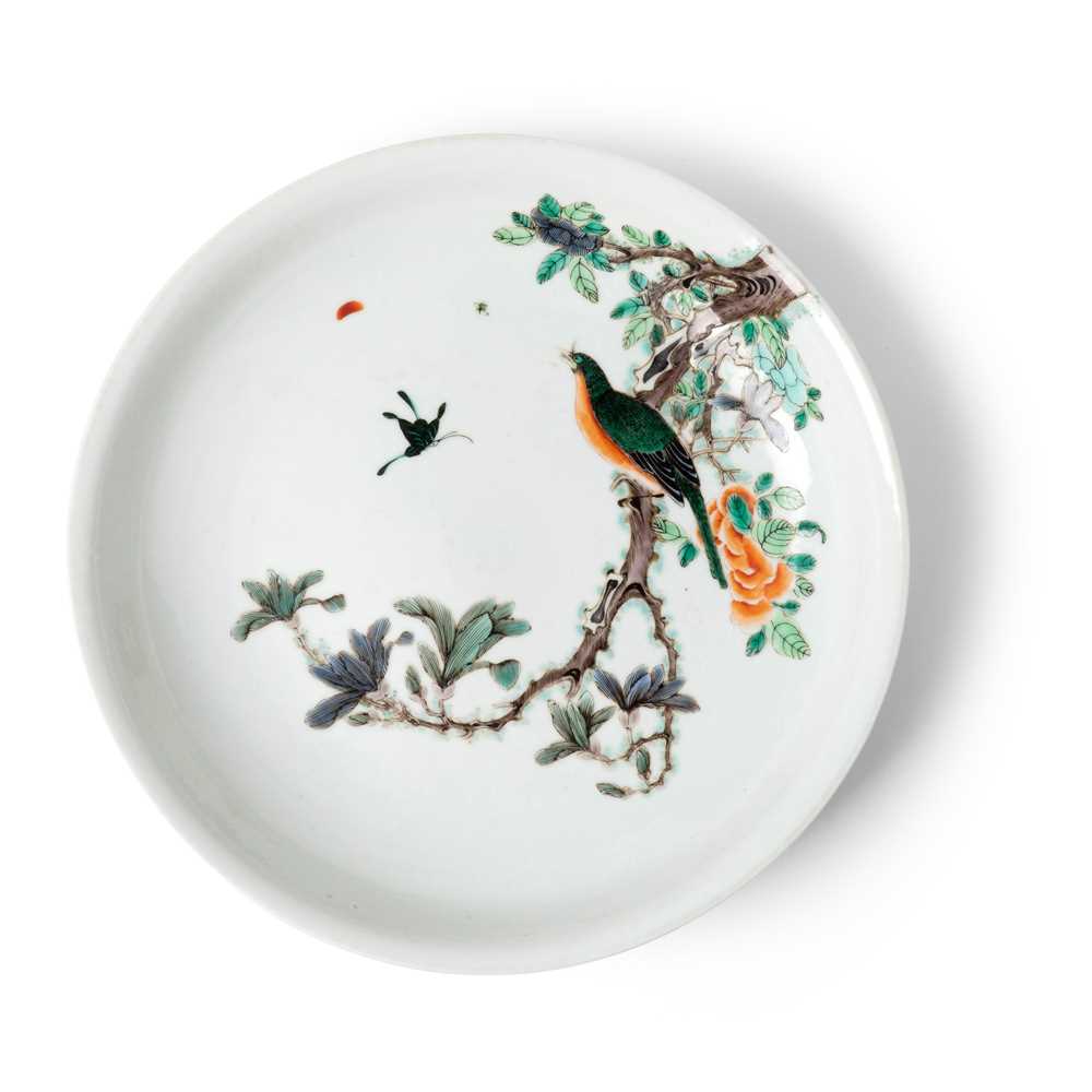 Appraisal: FAMILLE VERTE 'BIRD AND BUTTERFLY' PLATE TH- TH CENTURY the