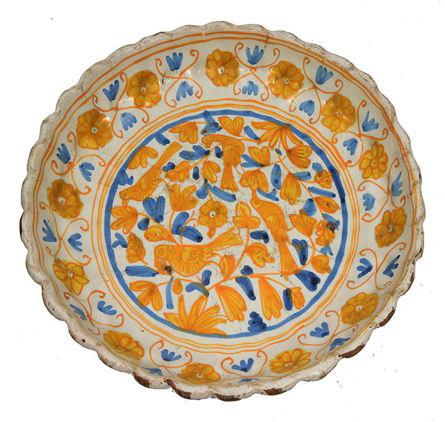 Appraisal: A CONTINENTAL PROBABLY FRENCH FAIENCE TAZZA of circular shell form