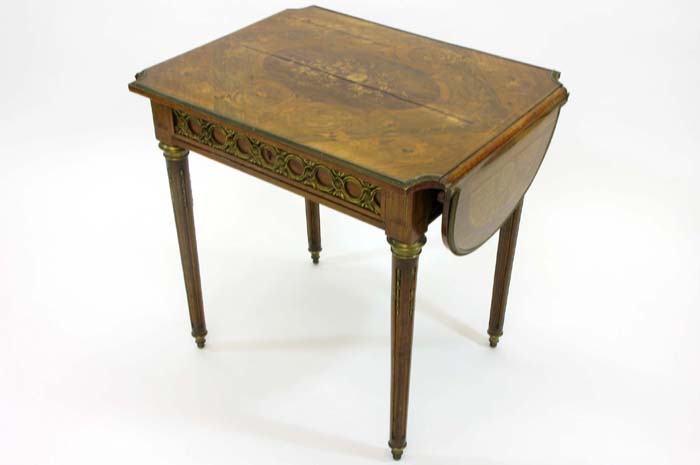 Appraisal: LOUIS XVI STYLE MARQUETRY WRITING TABLE French late th early