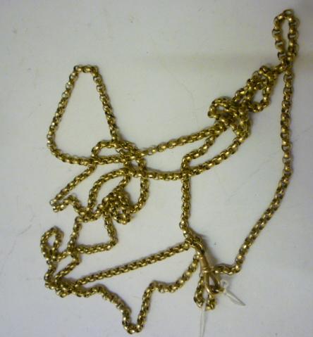 Appraisal: A CT GOLD BELCHER LINK GUARD CHAIN with dog clip