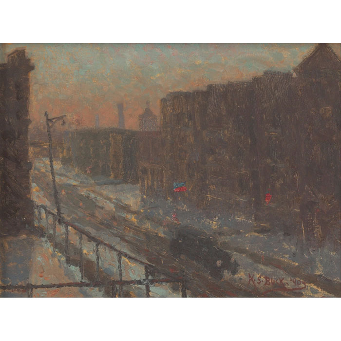 Appraisal: N S Buck American th century City Scene oil on