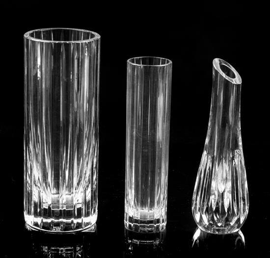 Appraisal: Sale Lot Three Baccarat Glass Vases late th century each