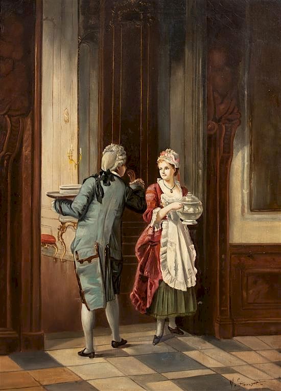 Appraisal: Attilio Simonetti Italian - The Maid and Butler Attilio Simonetti