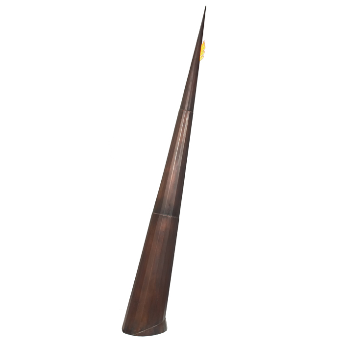 Appraisal: Thomas Stancliffe sculpture c angled bronze spike form with flame-form