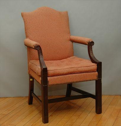 Appraisal: George III-Style Mahogany Open Armchair