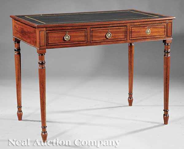 Appraisal: A George III Mahogany and Ebony Inlaid Writing Table c