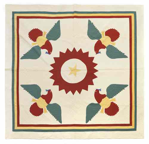 Appraisal: Pennsylvania appliqu eagle quilt early th c having sprigs in