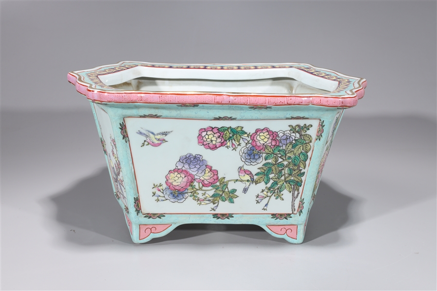 Appraisal: Chinese enameled porcelain famille rose and famille planter with gilt