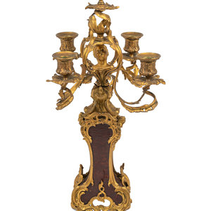 Appraisal: A Louis XV Style Gilt Metal Five-Light Candelabrum th Century