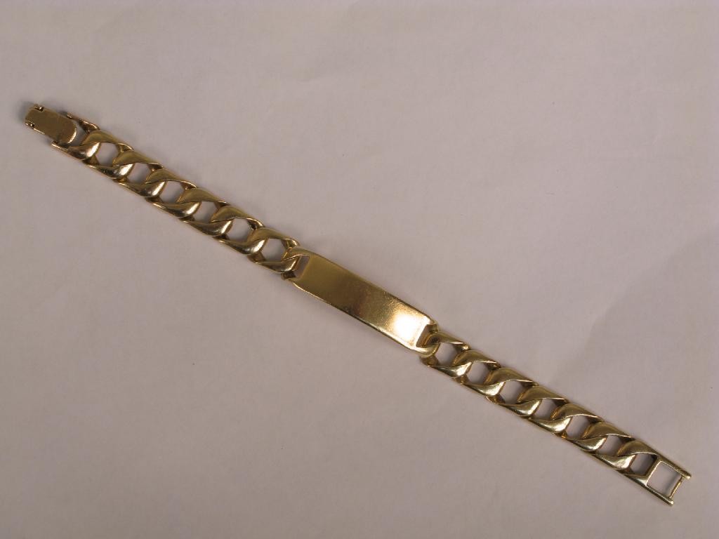 Appraisal: A gentleman's ct gold bracelet g See Illustration -