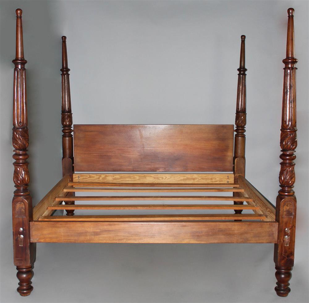 Appraisal: WEST INDIES STYLE CARVED MAHOGANY KING SIZED FOUR POSTER BED