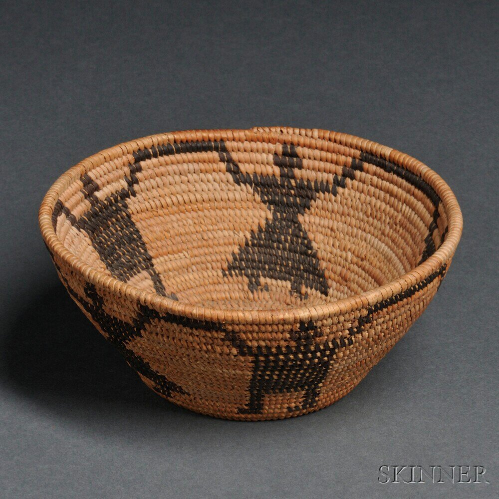 Appraisal: Small Yokuts Friendship Basket with alternating men and women holding