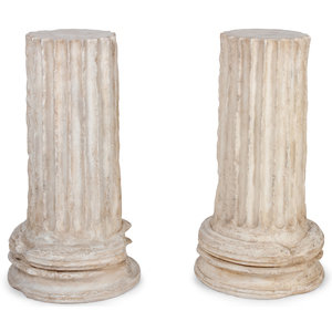 Appraisal: A Pair of Composition Pedestals th century resembling ancient columns